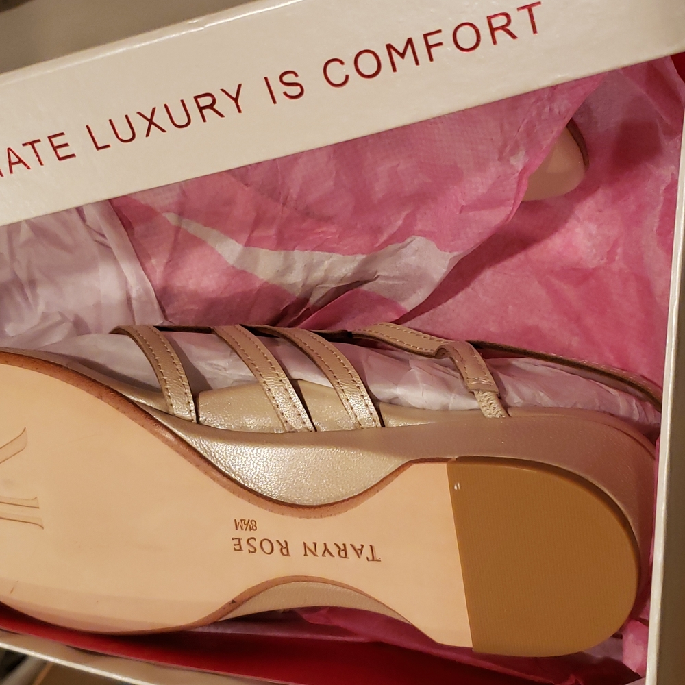 Taryn Rose NEW Sandals Slingback Strappy Wedge Comfort Shoe ALL Leather NIB 8.5 - Picture 8 of 10